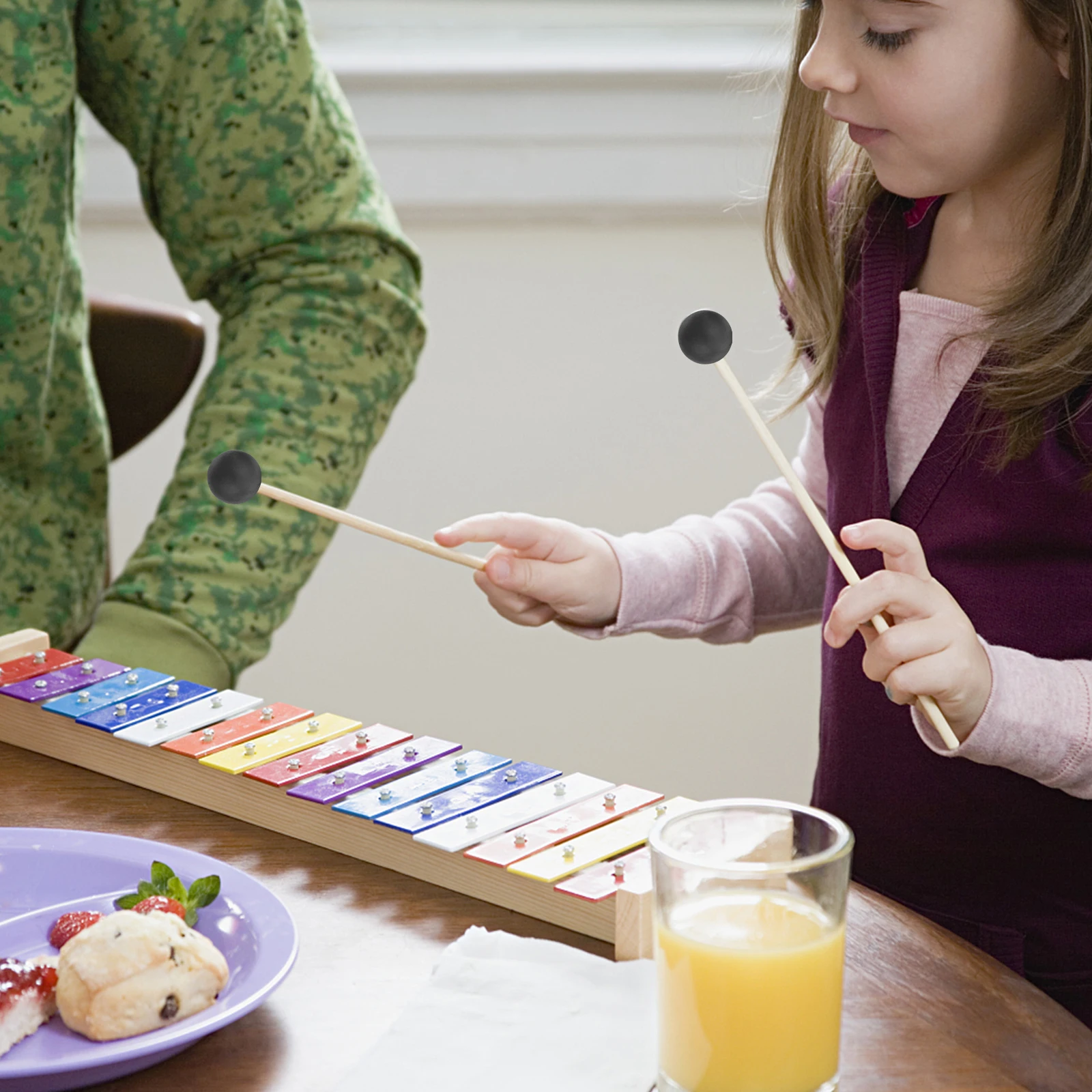 

10pcs Rubber Drum Mallet Heads Durable Gentle Sound Tongue Drumstick Heads For Percussion Instruments Xylophone Marimba Beginner