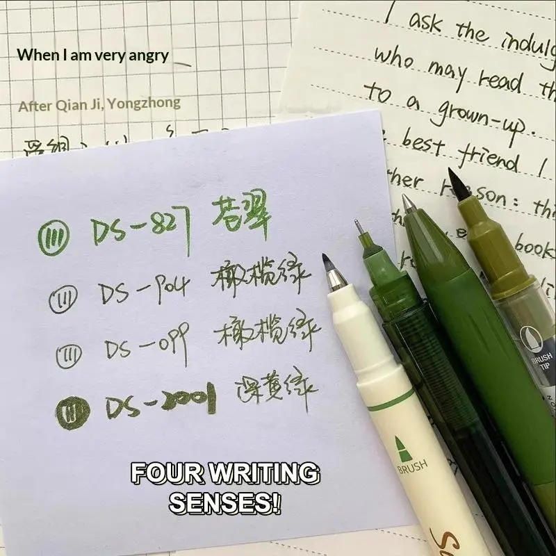 Set Di 4 Penne Vintage Con Inchiostro A Rapida Asciugatura Per Scrittura Fluida, Ideali Per Lavoro D'ufficio E Quaderni-image