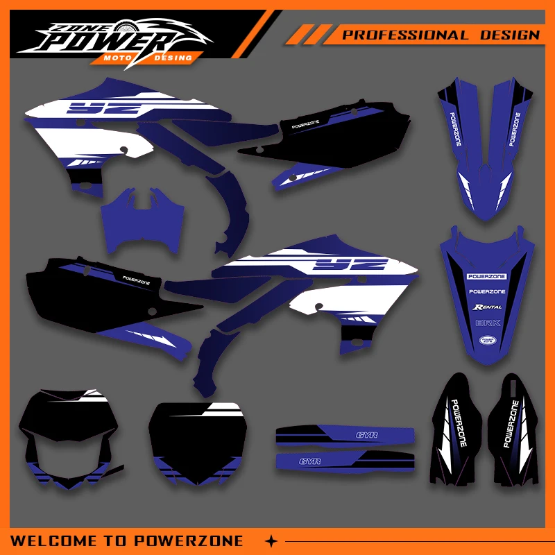 

Графика Powerzone для YAMAHA 2019-2023 YZF250 2018-2022 YZF450 2019-2022WRF45 20-23 WRF250 наклейки на мотоцикл на заказ 02