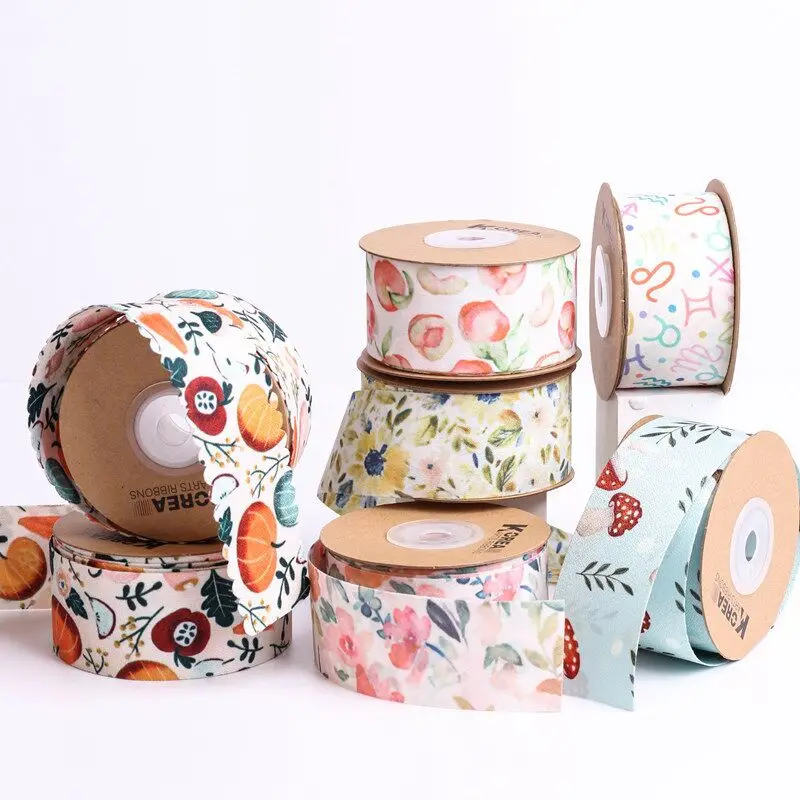 

10 Yards 25mm/40mm Fruit/plant ribbon DIY handmade materials Headwear Hair bow clothing shoes hats Home Accessories