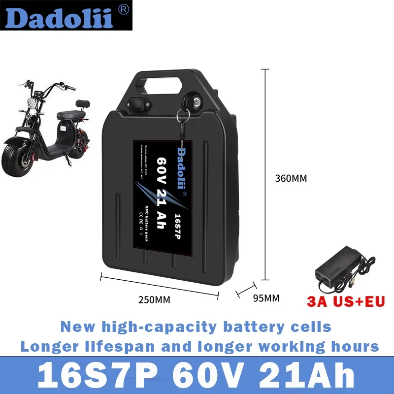 

Harley Citycoco 60V12Ah-24Ah электрический мотоцикл водонепроницаемый литиевый аккумулятор 18650, подходит для аккумулятора электрического скутера Citycoco