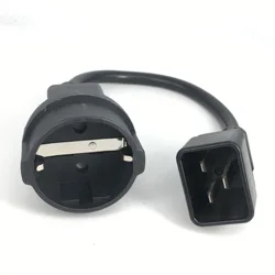 1pcs/lot IEC 320 C20 to EU Schuko CEE7/7 Outlet Socket,connect The Schuko Plug To C19 Receptacle Power Cord Cable 16A250V