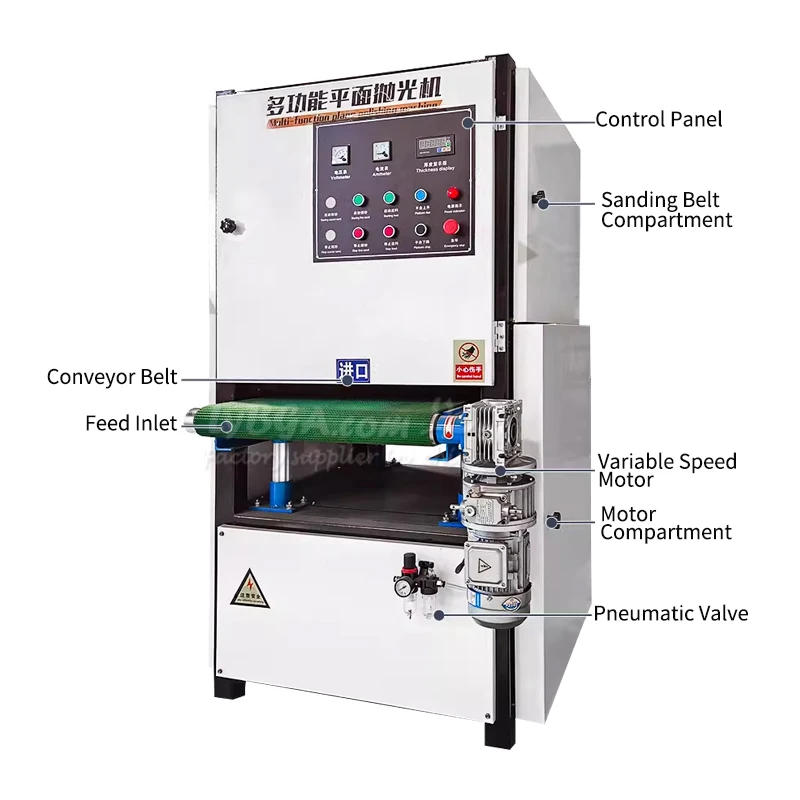 LY 400/600/800/1000/1300mm Fully Automatic Metal Flat Polishing Sanding Belt Machine Integrated Rust Removal Height Adjustment