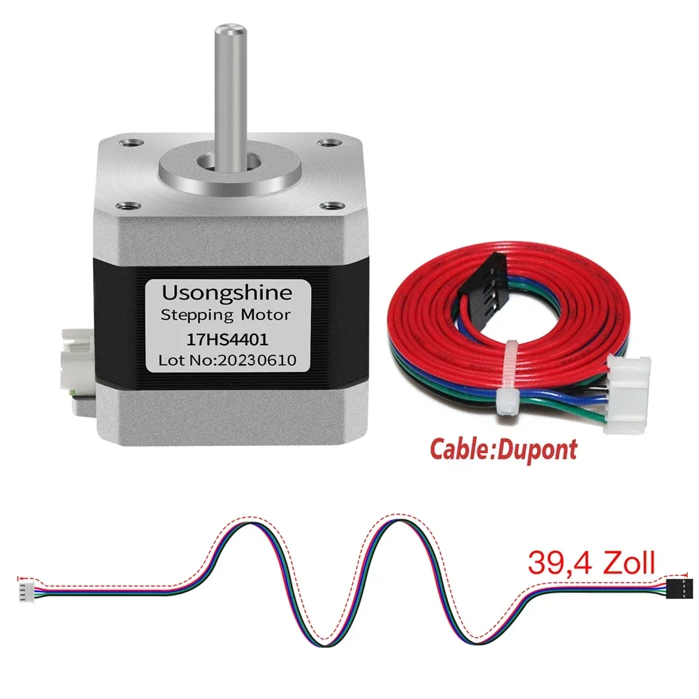 Nema17 Stepper Motor 17HS4401 17HS4401S 2 Phase 1.5A 42mN.m With Cable For CNC Router Laser Engraving Machine