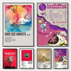 Rapper Kanye West Poster Pop Hip Hop Music Album Graduation Cover For Room Living Canvas Print Art Home Wall Decor Pictures Gift