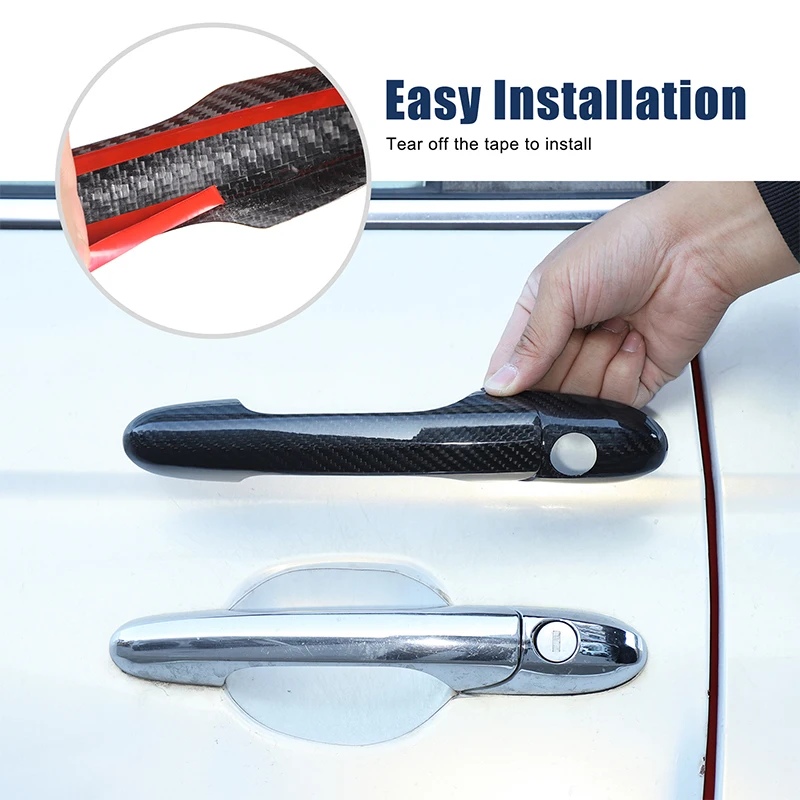 

Door Handle Cover For Fiat 500 And Abarth 595 695 2007-2025 Real Carbon Fiber Car Door Handles Decorative Cover Trim