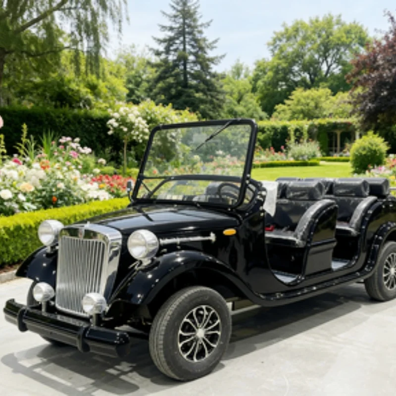 8/11/14 Seater Vintage Electric Car Travel Vintage Sightseeing Car For Wedding Chair Brown Leather Dedicated To Attractions