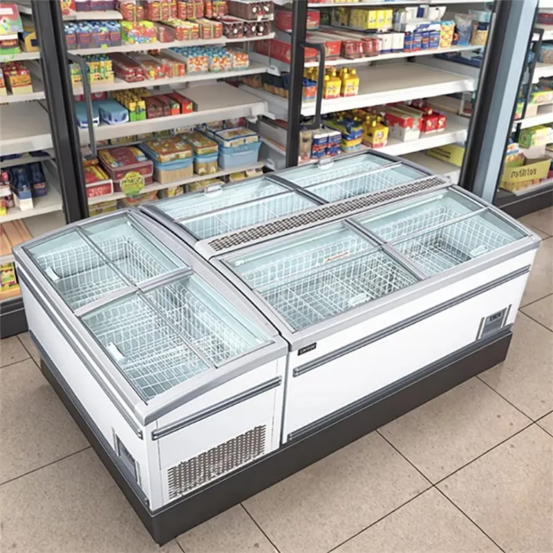 Commercial Display Freezer Supermarket Refrigeration Equipment Island Display Cabinet for Frozen Food