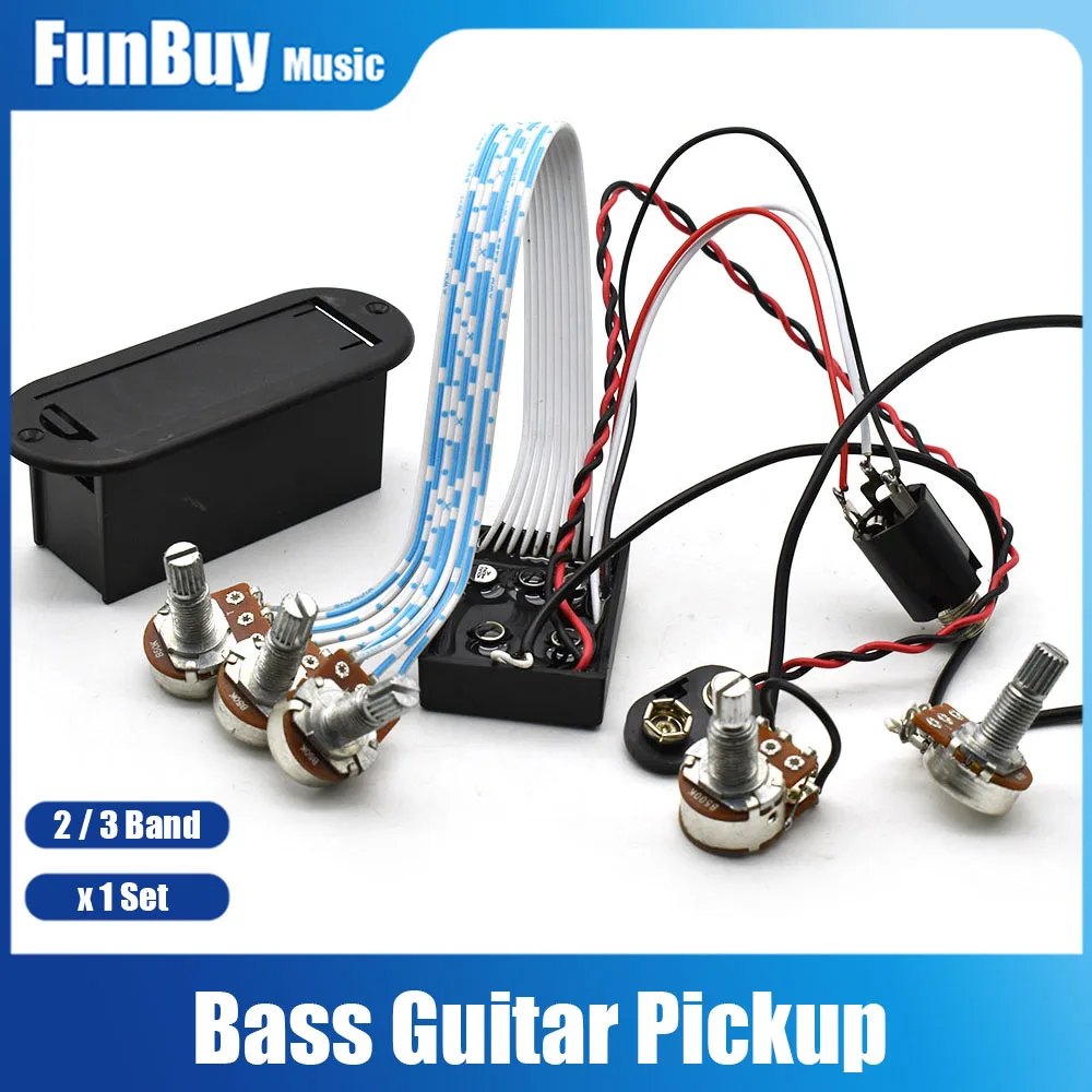 3 Band EQ Preamp Circuit Guitar Dual Potentiometer for Active Bass Guitar Pickup  5 Control Knobs Guitar Pickup Control System