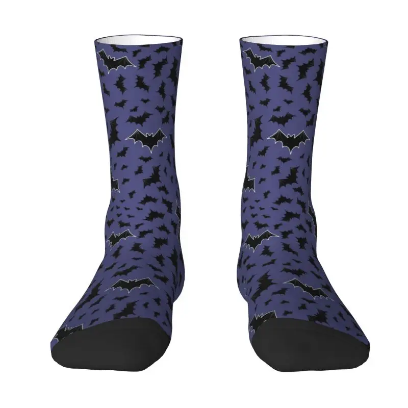 

Cute Mens Halloween Bats Dress Socks Unisex Breathbale Warm 3D Printing Gothic Witch Crew Socks