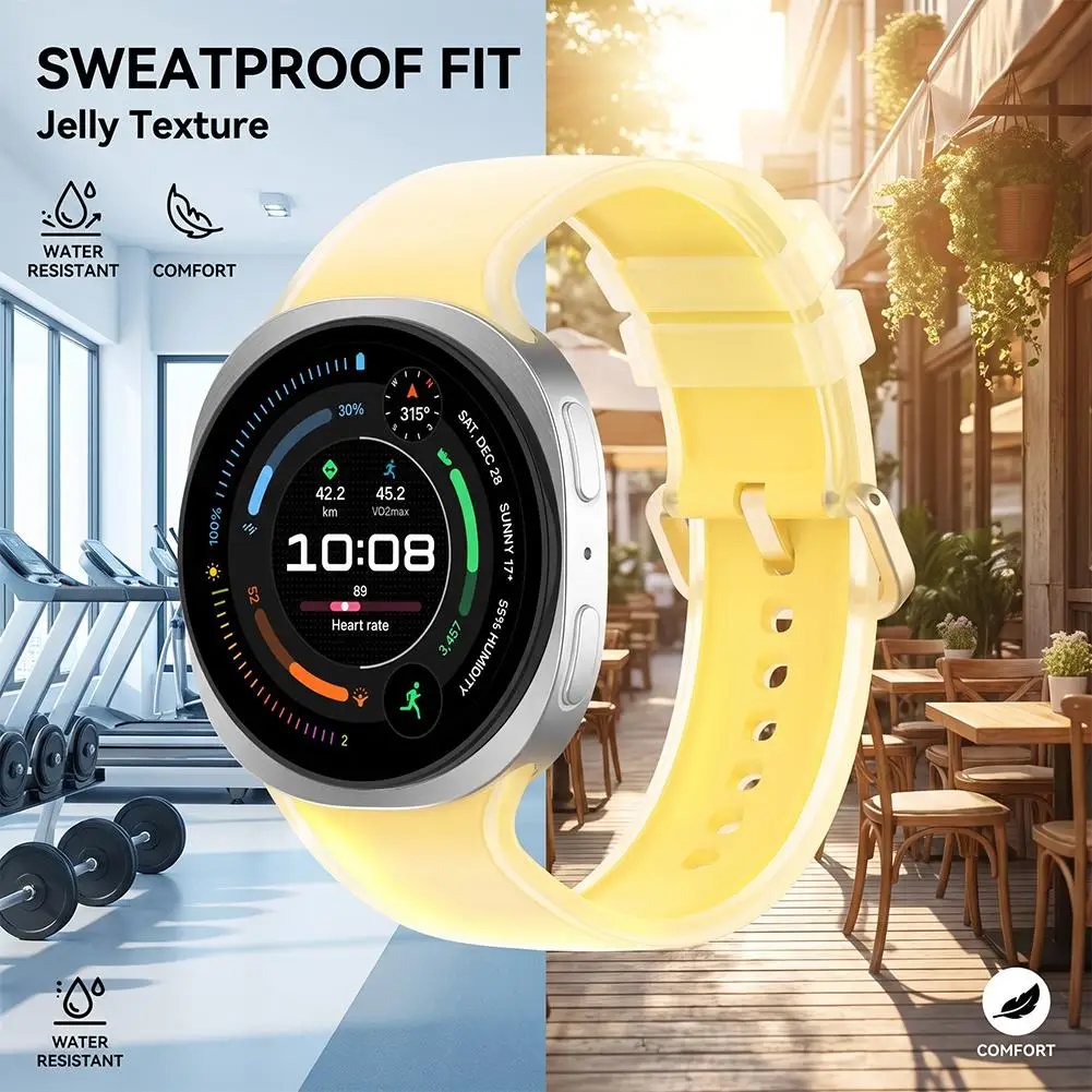 Jelly Transparent Silicone Strap For Samsung Galaxy Watch 8 9 40mm 44mm Watch 8 Classic 46mm Breathable Wristband Accessories