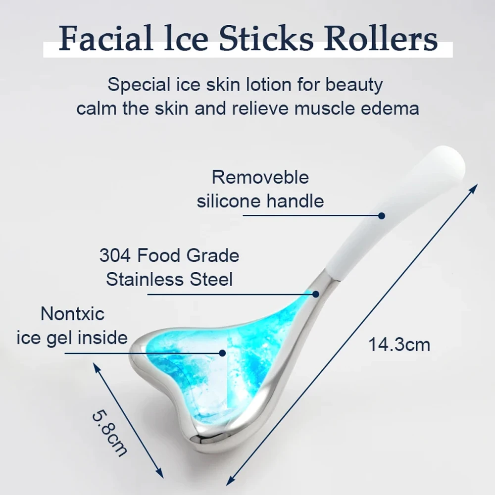 Cooling Spa Ice Globes Roller Stainless Steel Gua Sha Cryo Sticks Face and Eyes Massager Facial Skin Care Tools Gifts for Women