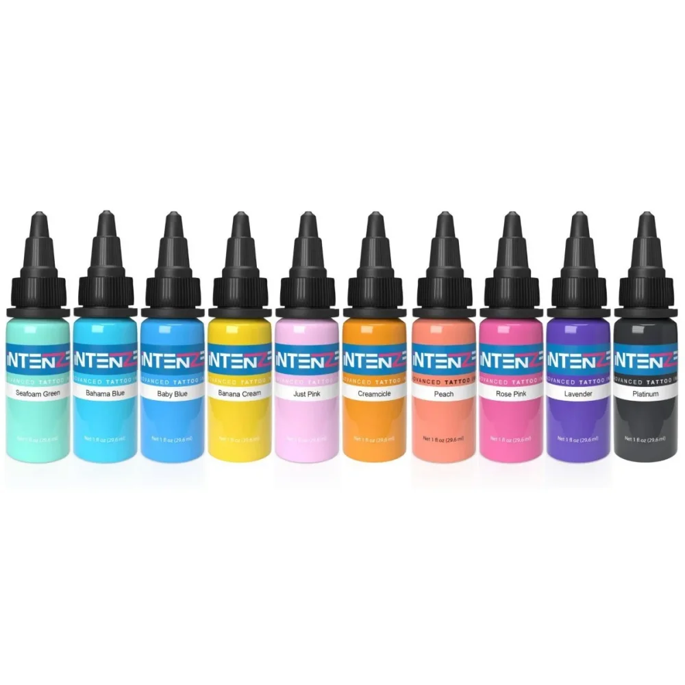 

30ML 10 Color Professional Tattoo Ink Set Long Lasting Vivid Color Tattoo Pigment DIY Pigment for Body Art, Tattoo Supplies 1oz