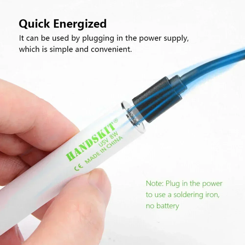 

Set Electric USB Rechargeable Soldering Iron Tips Stainless Steel Temperature Welder Supplies Welding 5V 8-10W
