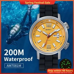 Miyota 8205 20ATM Diver reloj mecánico automático hombres deporte luminoso zafiro impermeable reloj de pulsera natación reloj de cuerda automática