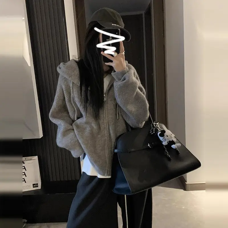 الكورية سستة محبوك سترة المرأة ملابس داخلية جديدة كسول شعور جديد سترة هوديي ملابس خارجية البوليستر عادية ربيع الخريف #2