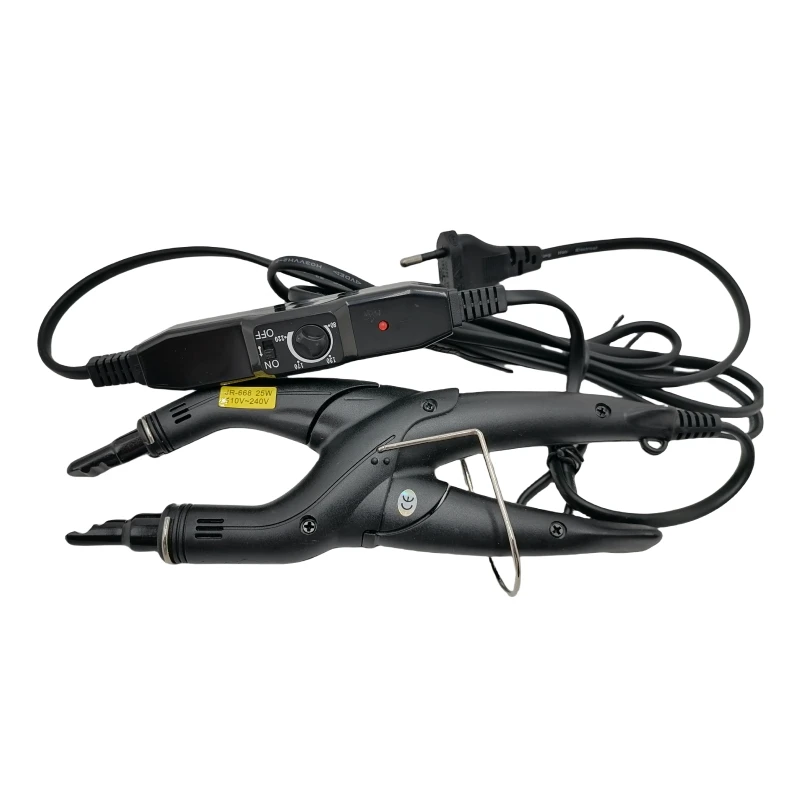 JR-668 A/B Tip Shape Mini Heating Tip Black Heat Hair Connector Temperature Controllable Heat Iron Kerain Fusion Tool