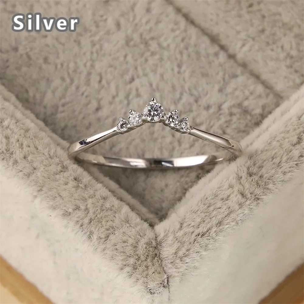 Best-selling Europe And The United States 925 Sterling Silver Contracted Platinum Ring Zircon Crystal Jewelry Gift Of A Woman