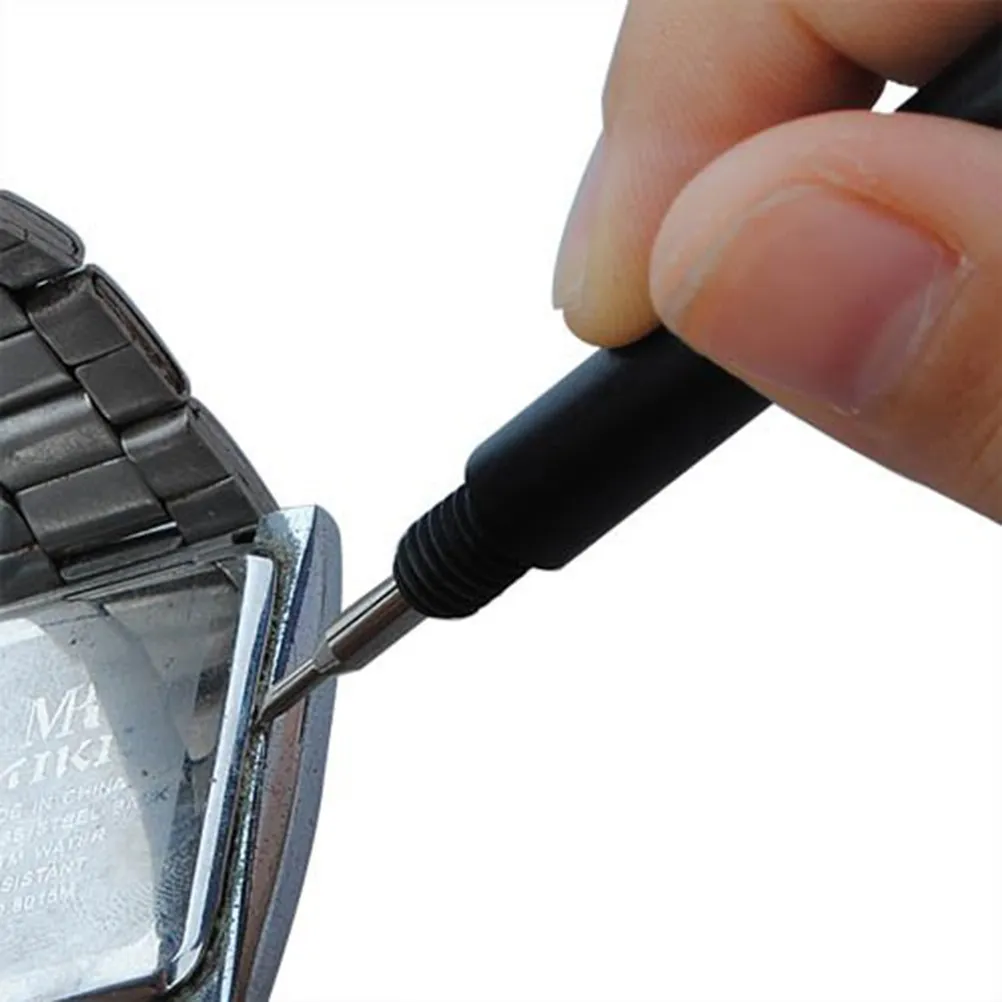 85Cm Professional Watch Spring Bar Remover Double-Ended Pin Pusher with V-Flat and Forked Point Tips Stainless Steel Plastic