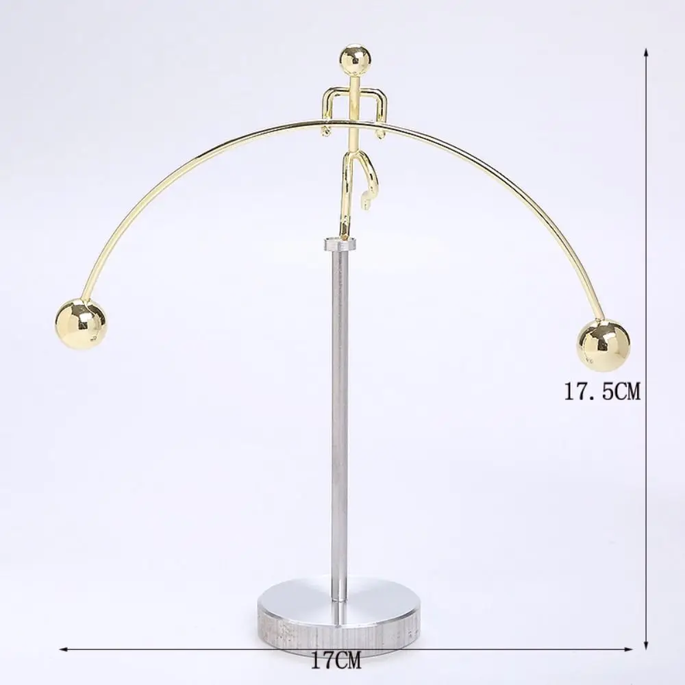 Stainless Steel Balance Ball Pendulum Cradle Home Decor Balance Iron Man Ornaments Weightlifter Kinetic Art