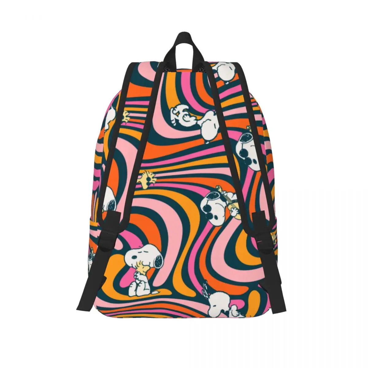 سنوبيس آند وودستوك رائع المشاعر الأرجواني نمط حقيبة الظهر للرجال النساء عادية المدرسة الثانوية الأعمال Daypack كلية حقائب من القماش #3