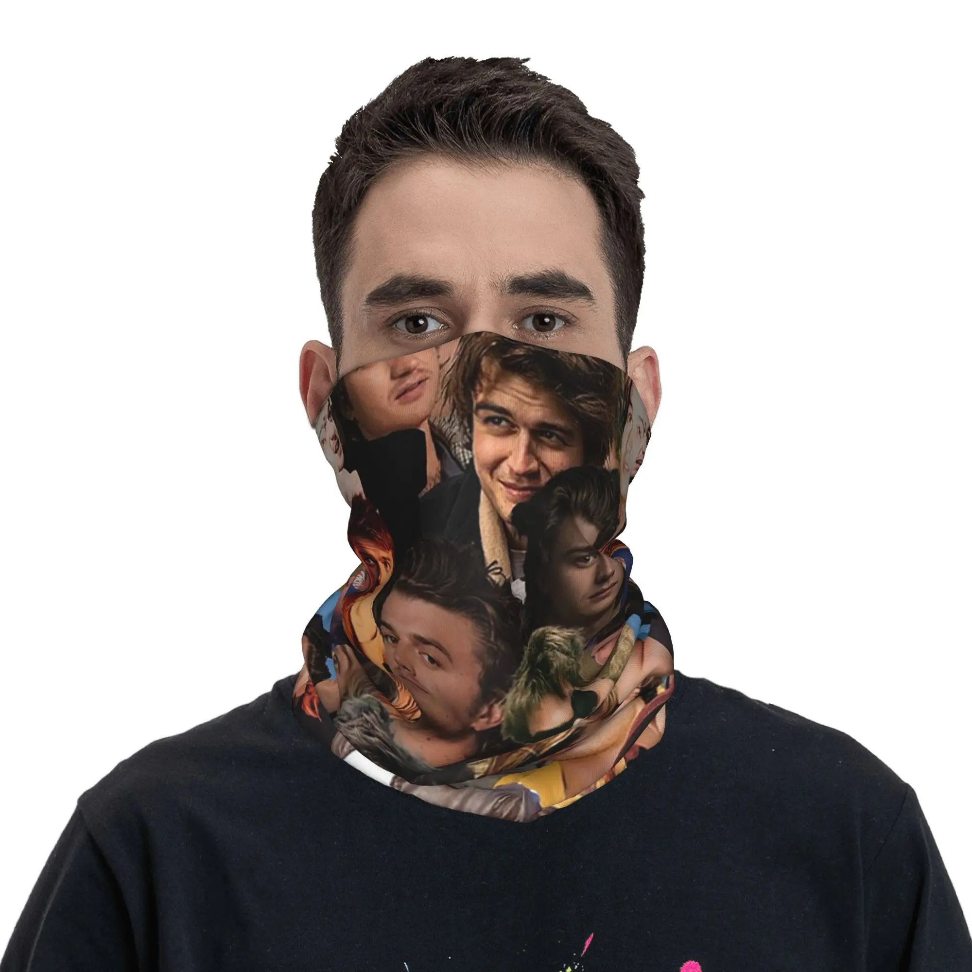 Joseph Keery Photo Collage Bandana Neck Cover Printed Wrap Scarf Cycling Scarf Hiking Fishing For Men Women Adult Breathable