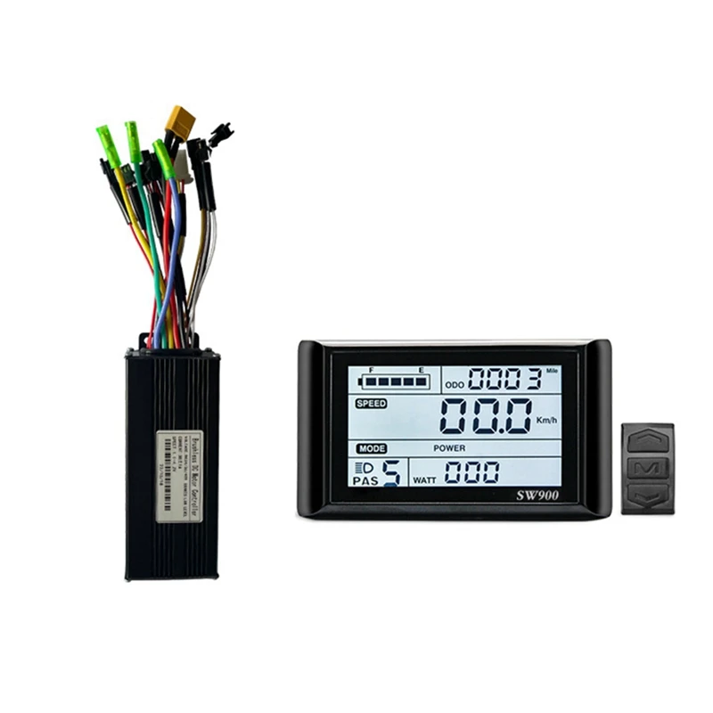 

30A Three-Mode Sine Wave Ebike Controller With SW900 Display For 36V 48V 750W1000W Electric Bicycle Motor Modified Parts