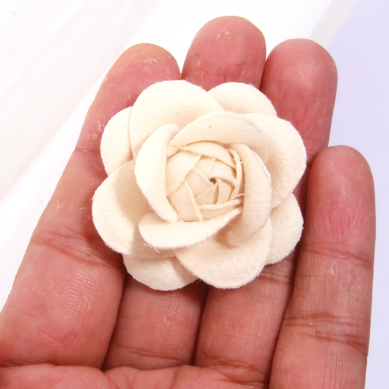 10 szt. 4cm 1.6 "sztuczny tkanina różowa kamelii kwiaty dekoracyjne ślubna dekoracja do rękodzieła z wieńcem do scrapbooking — zdjęcie 5
