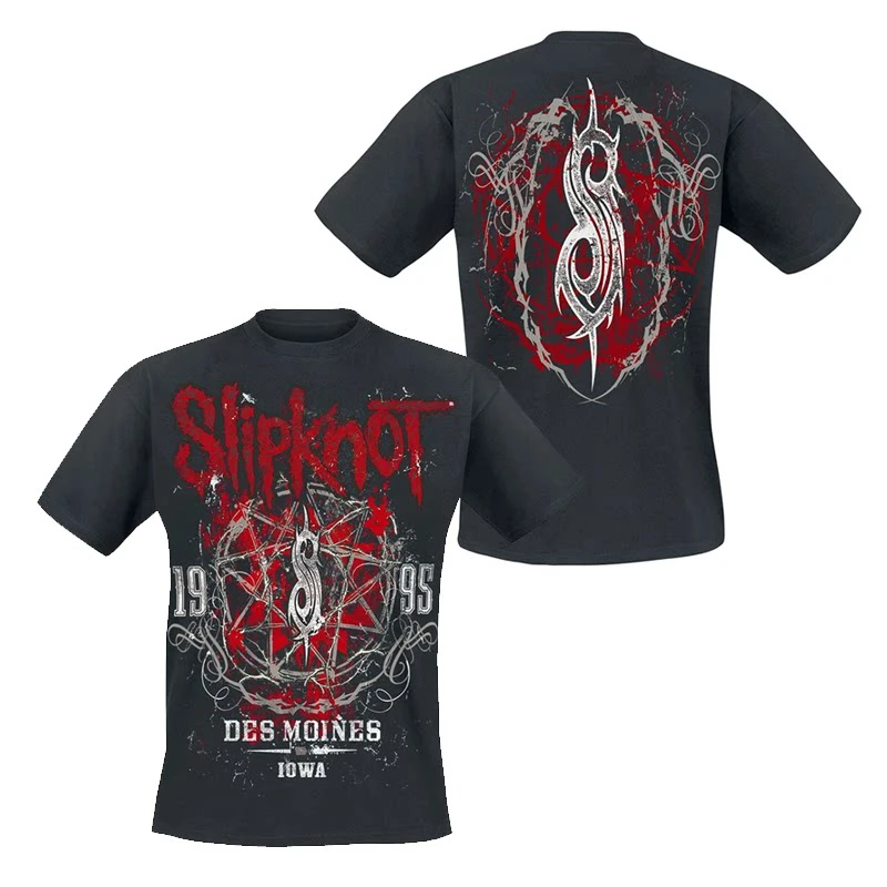 Rare SLIPKNOT Band Dark Heavy Metal Rock Punk-style American Retro Loose Short-sleeved T-shirt