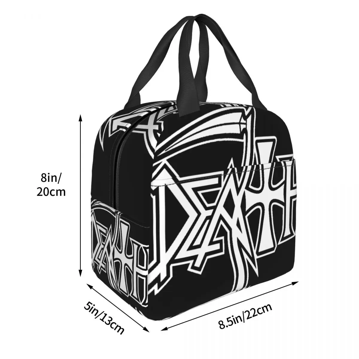 Unisex Death Logo Cooler Lunch Bag, portátil, isolado, comida, Bento Box