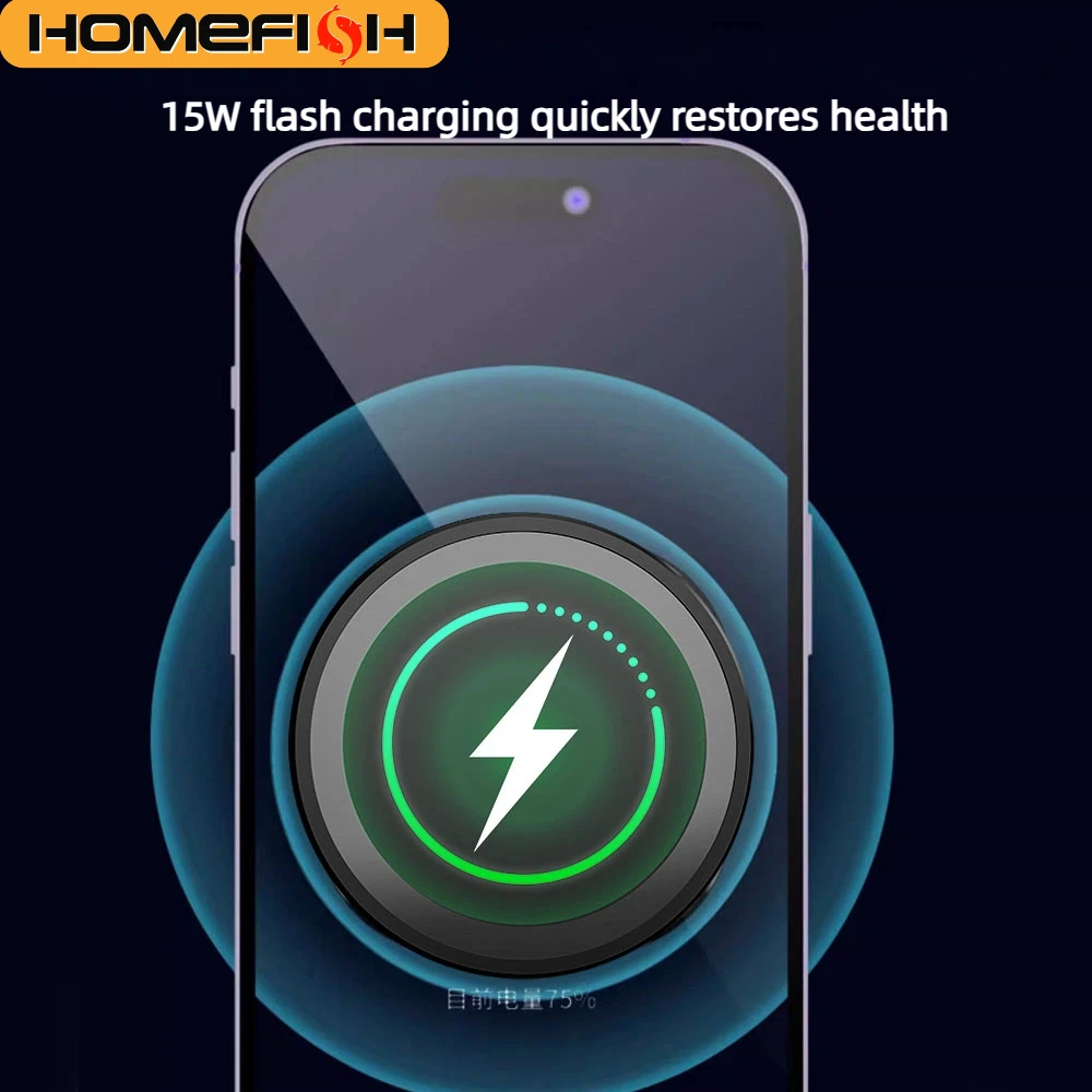 HOMEFISH Magnetic Car Wireless Charger Stand Mobile Phone Chargers Holder For Phone Pad  Watch Earphones Fast Charging Station