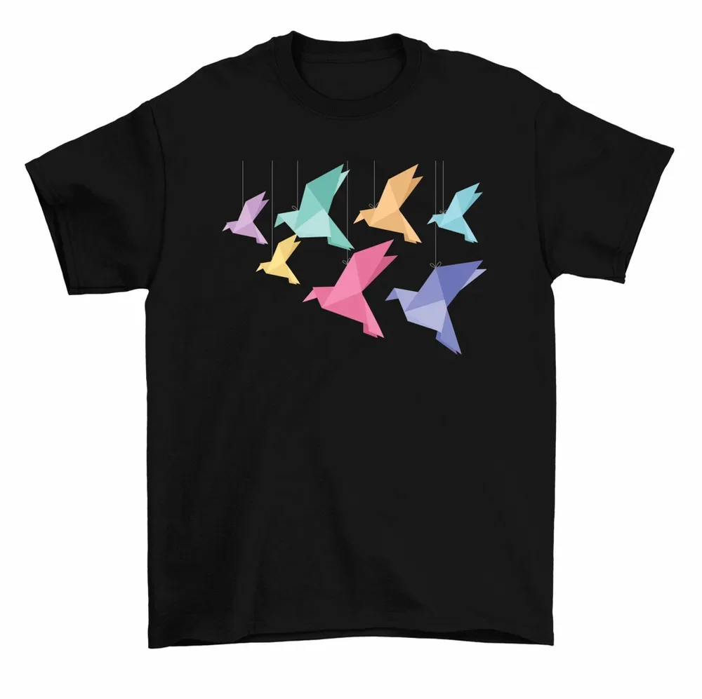 Origami Paper Cranes Japanese Birds T-Shirt Men Women Unisex High Quality 100%Cotton Short Sleeve