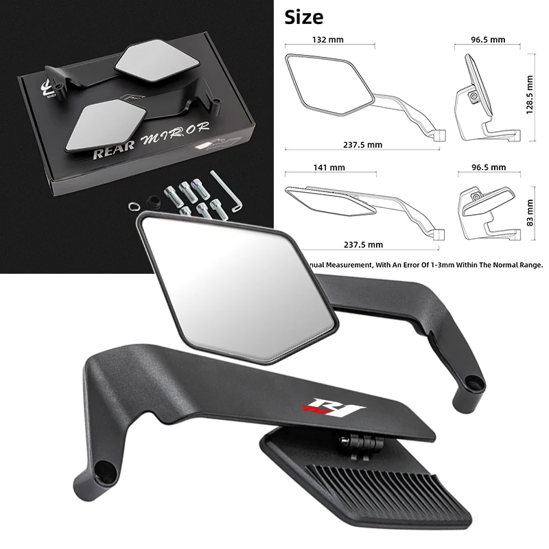 For YAMAHA R7 YZF YZFR7 R6 R3 R1 R7 R15 R125 YZFR6 Motorcycle Rearview Mirror Wide-angle HD Wind Wing side Rearview
