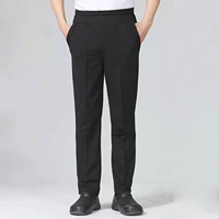 Unisex Chef Pants Loose Elastic Waist Trousers Pockets Stretchy Service Cook Restaurant Uniform Waiter Secure Unisex Trousers
