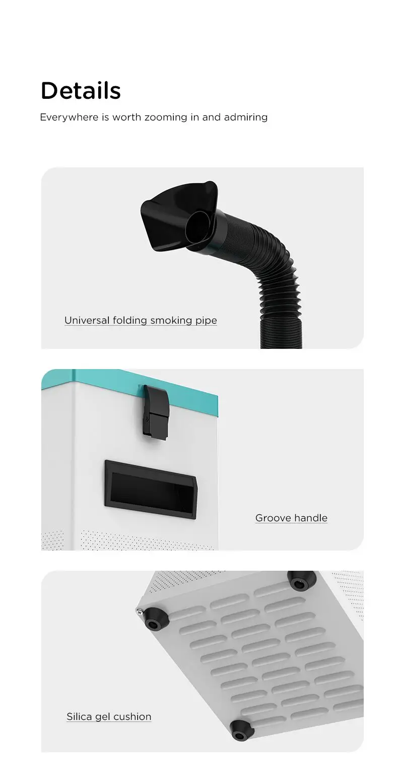 UYUE 2in1 Soldering Smoke Absorber Cleaner Dust Purifier Smoking Purification Fume Extractor Air Cleaner Filter Dust Clean Room