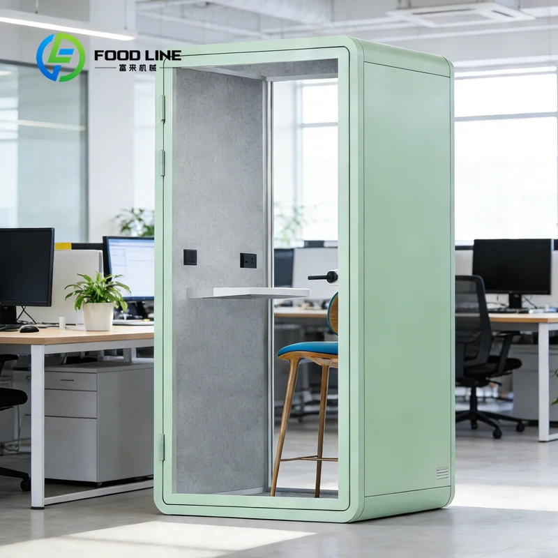Soundproof Phone Booth Single-Person Office Soundproof Room Fabric-Lined Acoustic Interior Comfortable, Quiet, Customizable