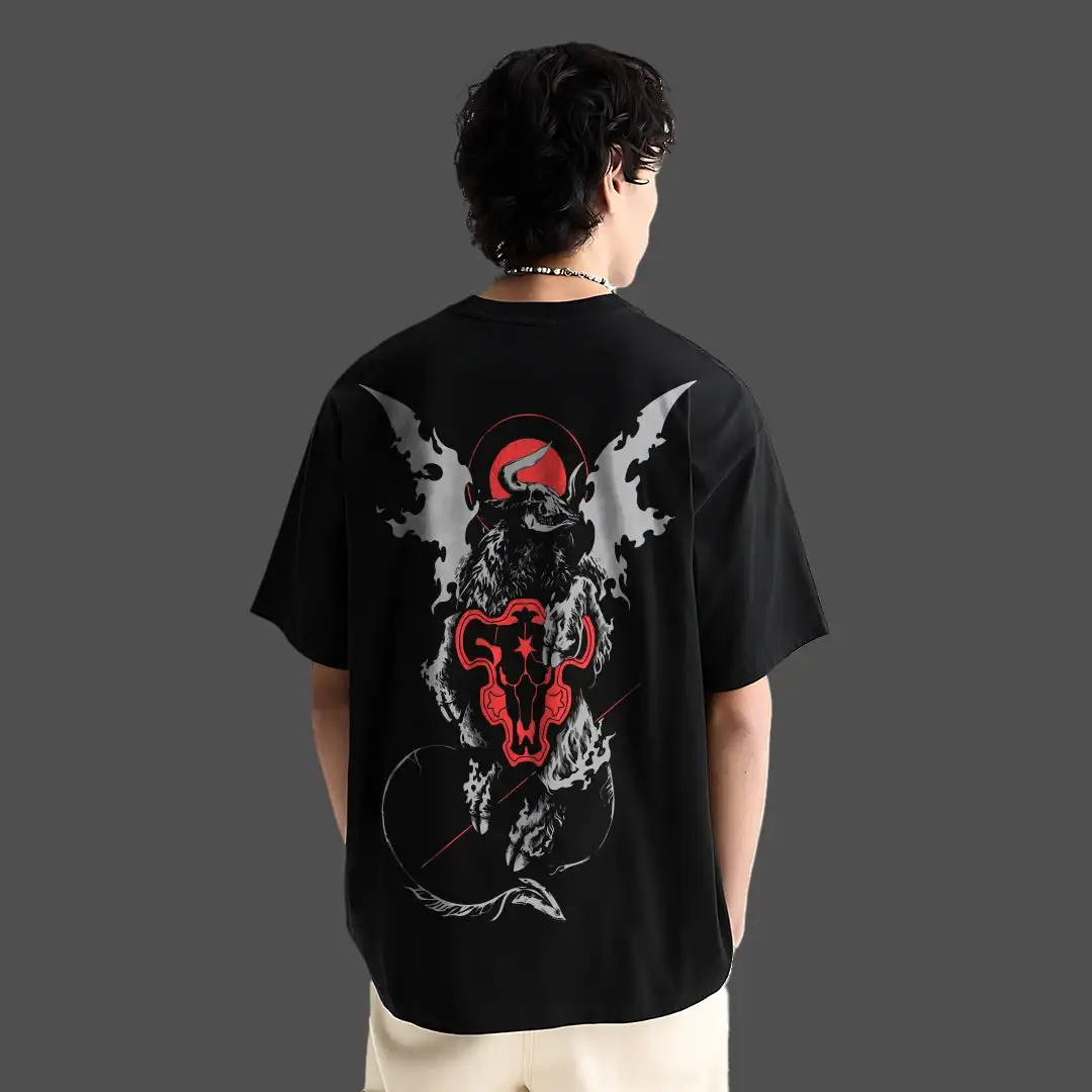 Camiseta Black Clover Asta para Hombre, Diseño de Anime Demon Bull, Manga Corta, Cuello Redondo, Estilo Casual, Regalo para Fanáticos del Manga, Verano