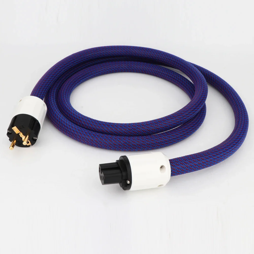 HIFI Power Cable 4square OFC Copper Wire Hi-Fi AC Mains Cable Audio Grade Power Leads EU/US Plug Power Cable