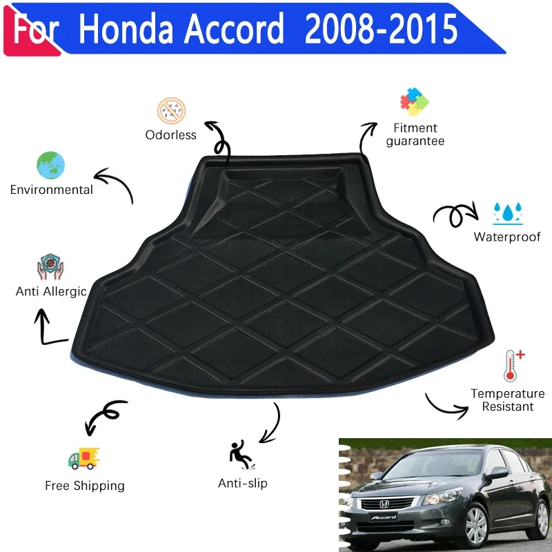 

Car Trunk Mats For Honda Accord 8th Gen 2008~2015 MK8 Auto Rear Cargo Tray Trunk Mat Rear Pads Easy Installation Car Accessories