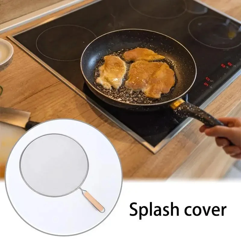 1PC Cooking Frying Stainless Steel Anti Splatter Guard Oil Net Grease Splatter Screen Pan Mesh Guard Screen Splash Cover 2024