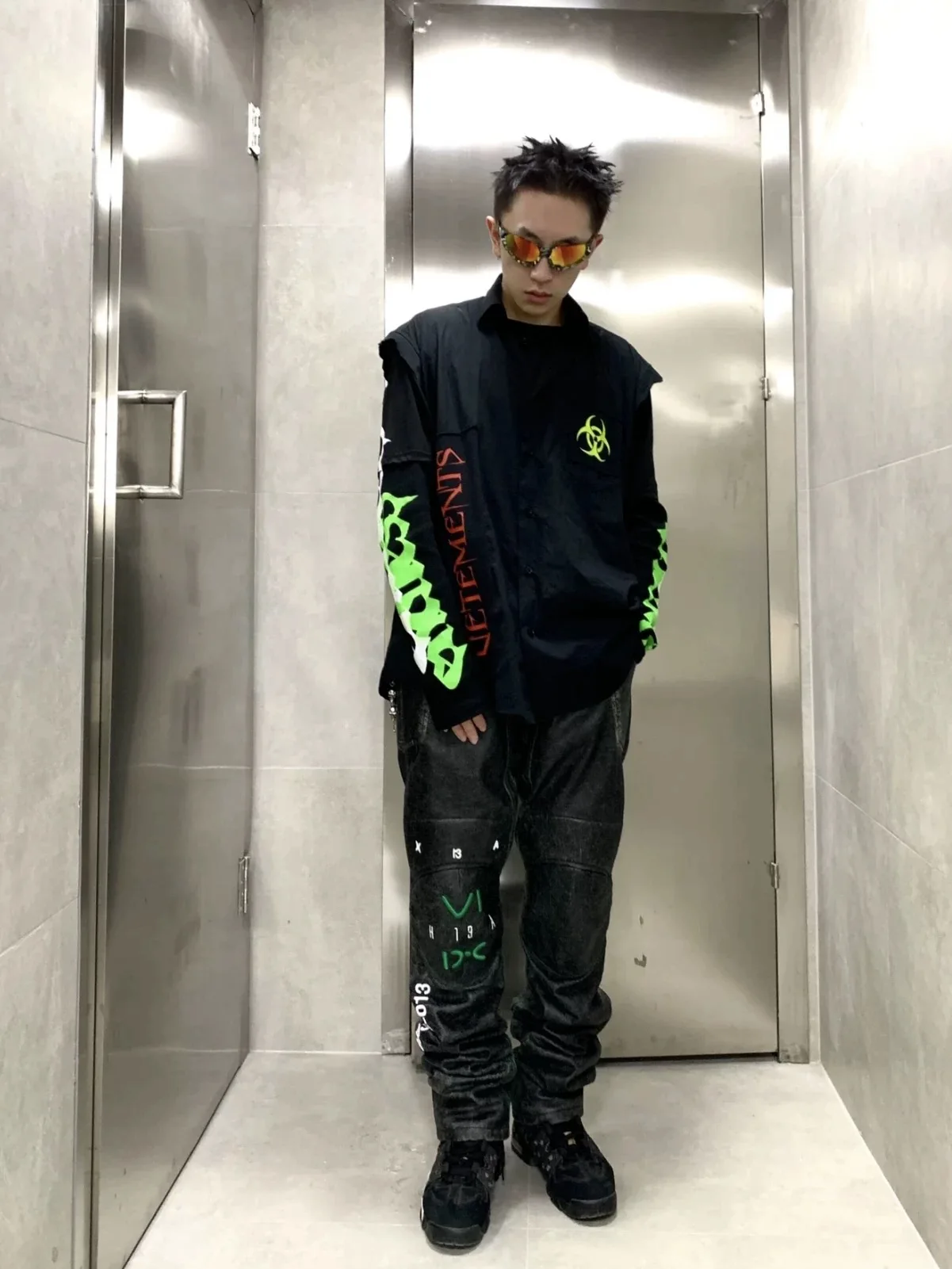 

Американская футболка с длинным рукавом из денима с принтом, черная, с мраморным узором, из вафельной ткани, дышащая, хлопковая, повседневная, базовый слой