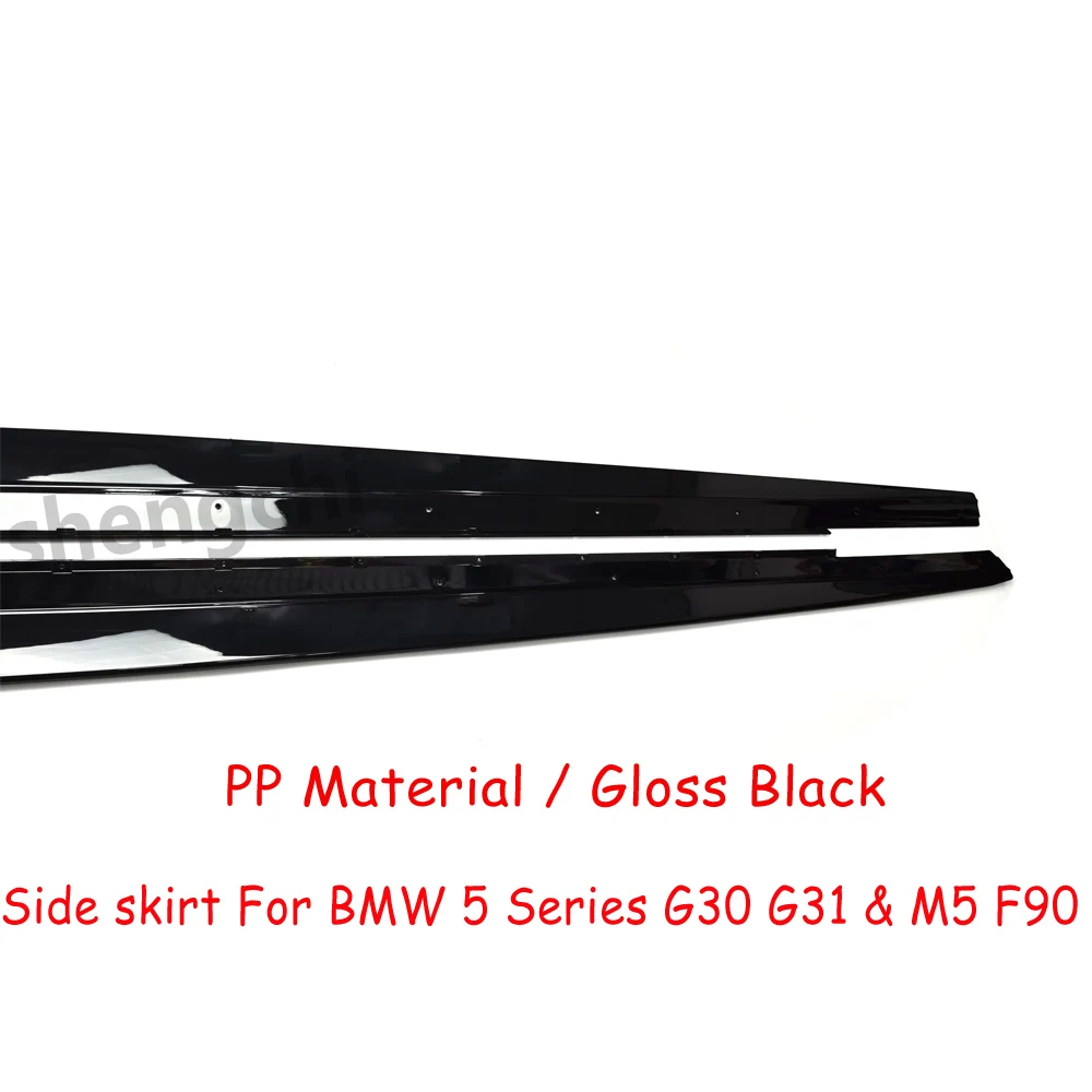 G30 M Performance Style Gloss Black PP Plastic Material Side Skirt For BMW 5 Series G31 M5 F90 Side Bumper Extensions M Sport