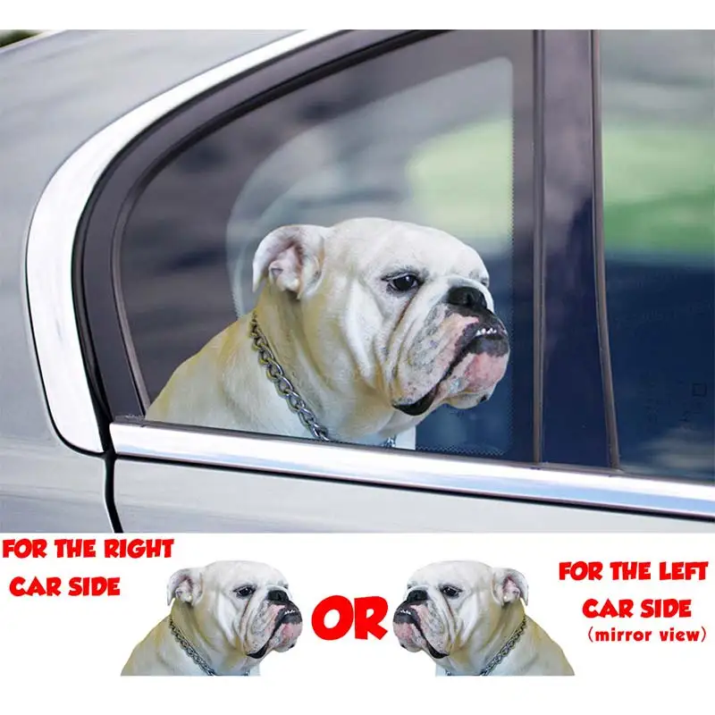 White Bulldog Pet Car Sticker Waterproof Vinyl Decal on Bumper Rear Window Laptop Self-adhesive Decal For Car Accessories SH344