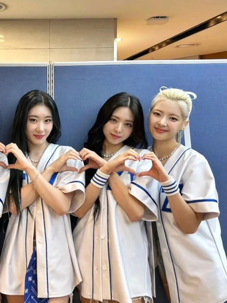ITZY Girl Group Performance Outfit American Baseball Jacket Cheerleading Street Dance Hip Hop Jazz Kpop Show Set Women's Costume - view 3