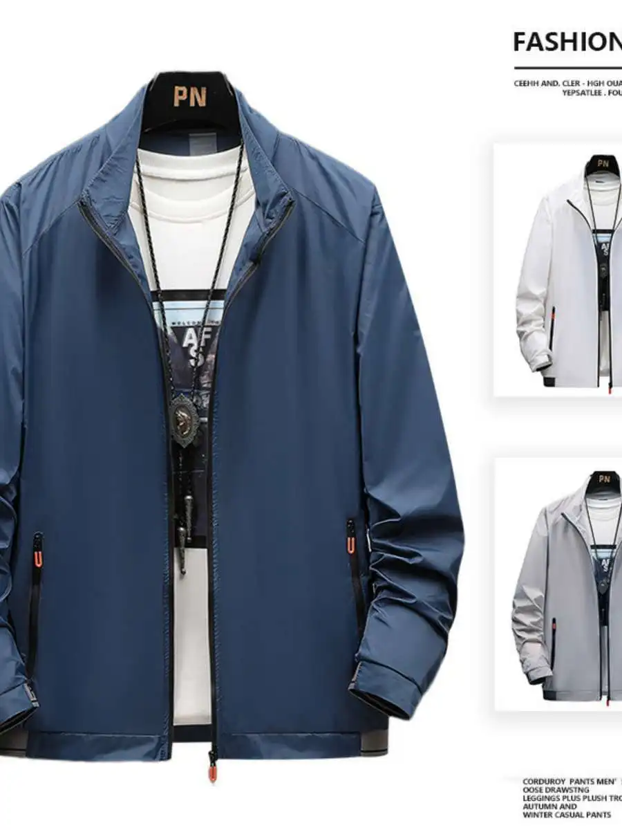 

Lightweight Breathable Men's Summer Jaet Loose Fit Hoodie Letter Print Skin-friendly Outerwear Casual Travel Coat