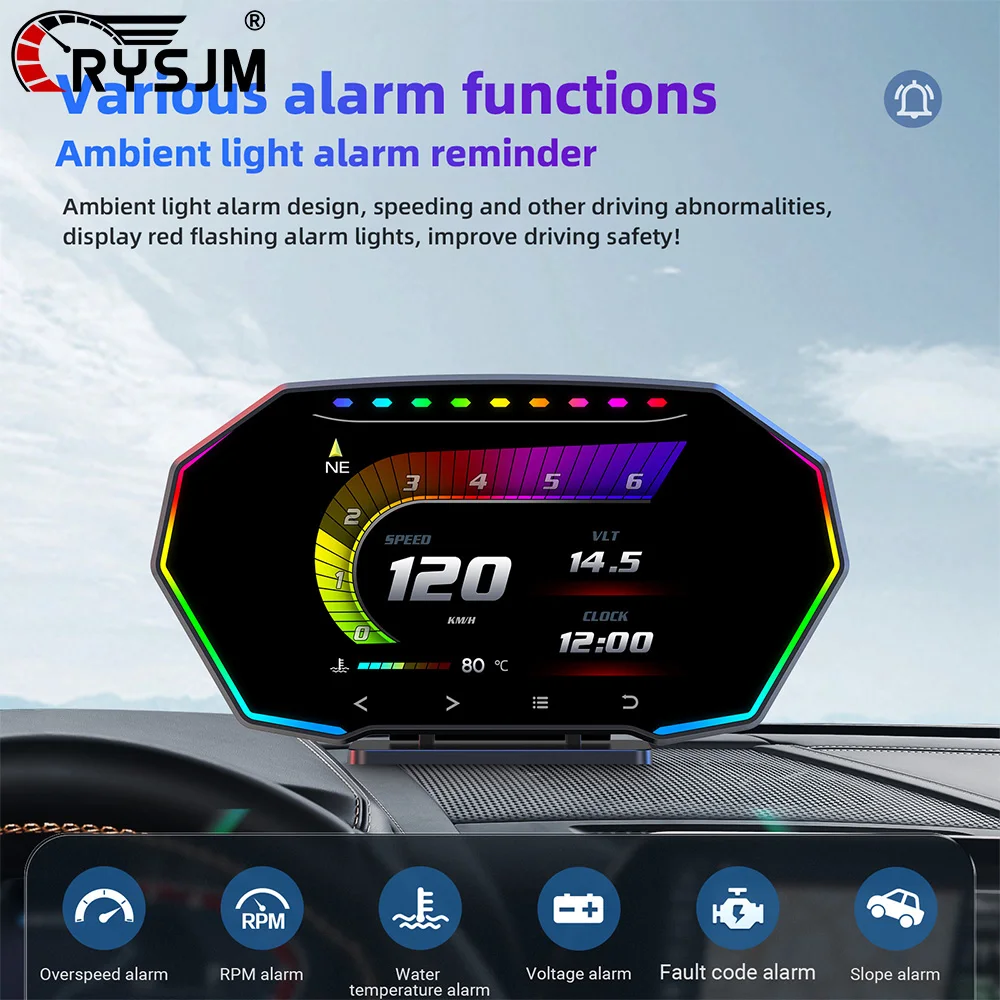 F11 GPS OBD2 Car Touchable Screen Head Up Display OBD HUD Digital Voltage Water Temp Fuel Consumption Car Electronic Accessories