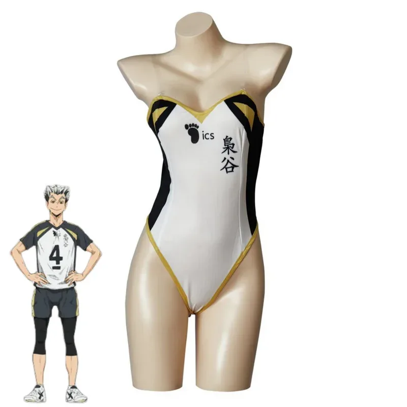 ¡¡CyAnime Haikyuu!! Disfraz de Cosplay Karasuno figura escolar traje de baño capa periférica de animé Bikini de verano mujer traje de playa Sexy