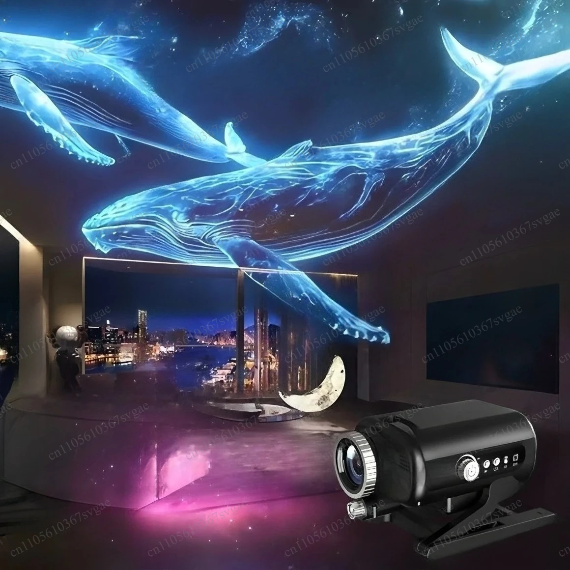 3D Dynamic Galaxy Projector, Starry Sky Bedroom Night Light, Romantic Gift for Children & Adults