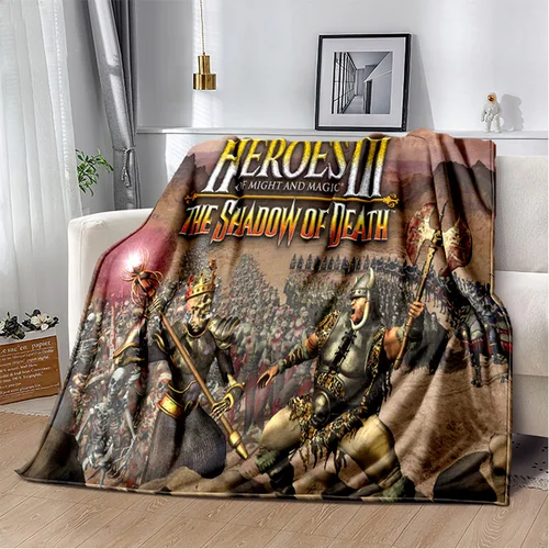 3D 히어로즈 오브 마이트 앤 매직 레트로 게임 부드러운 봉제 담요, 플란넬 담요, 거실 침실 침대 소파 피크닉용 던지기 담요 