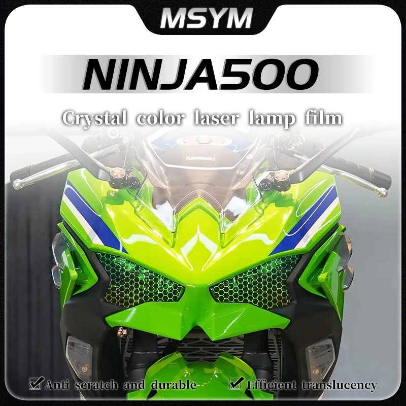 

For KAWASAKI NINJA 500 Ninja500 2024 Headlight film smoked black taillight film honeycomb laser protection sticker accessories
